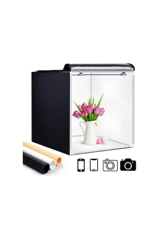 Ürün Fotoğraf Çekim Kabini 60x60x60 Işık Çadırı-profesyonel Fotoğraf Stüdyosu Seti