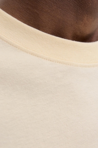 Jack & Jones Erkek Jornorrebro Emb Tee Ss Crew Neck Nakışlı Tişört Krem