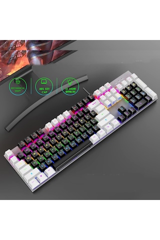 104 Tuşlu Gaming Klavye Rgb Işıklı Animasyon Modlu Mekanik Hisli Klavye Oyuncu Klavyesi
