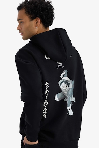 Defacto One Piece Boxy Fit Kapüşonlu Sırt Baskılı Sweatshirt E9321ax25aubk81 Siyah