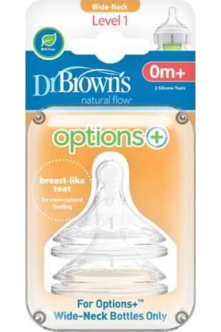 Dr Brown's 1. Seviye Geniş Ağız Silikon Options+ Biberon Emziği