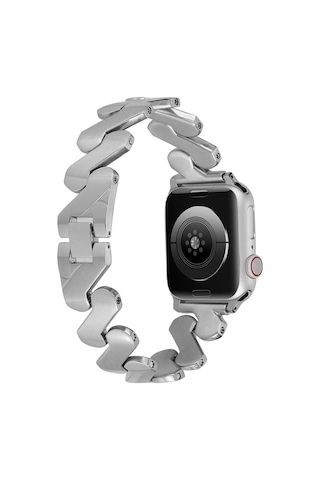 Apple Uyumlu Watch 10 Serisi 42mm Kordon Krd-80 Metal Bilezik Strap Kayış
