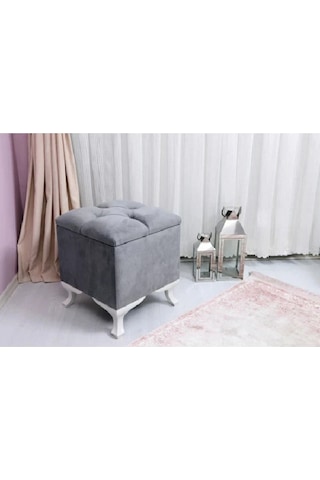 Lüks Sandıklı Kapitoneli Puf 45 45 Cm Pembe