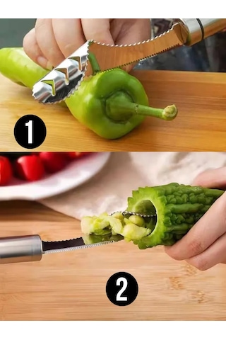 Morabi Biber Çekirdeklerini Çıkarma Ve Dilimleme İçin Mutfak Bıçağı 261500531