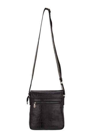 Bilik Deri Siyah Kroko Deri Erkek Postacı Çantası Blm08 02 001