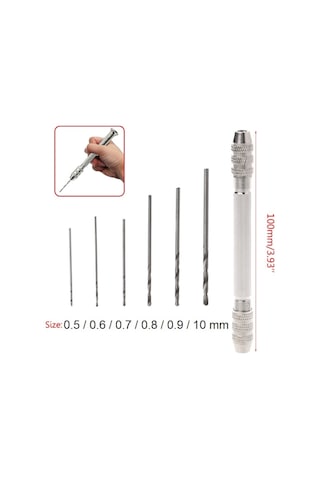 Çift Başlı El Matkabı 6 Adet Hss Matkap Ucu Seti Pim Mengenesi