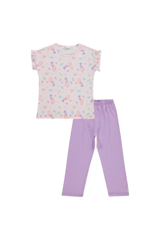 Civil Girls Deniz Kızı Desenli 6-9 Yaş Pijama Takımı - Uçuk Pembe-lila