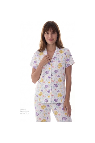 Penti Kırık Beyaz Blossom Gömlek Pantolon Pijama Takımı