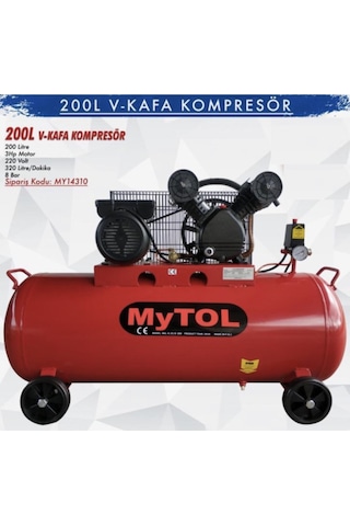 Mytol MY14310 3 Hp 8 Bar 200 LT V-Kafa Hava Kompresör