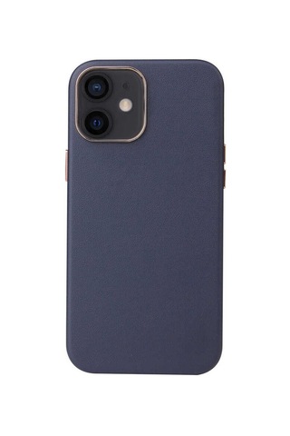 Apple Uyumlu iPhone 12 Mini Uyumlu Zore Leathersafe Wireless Kılıf-lacivert Lacivert -