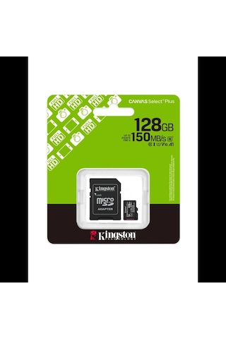 Kıngston Sdcs3/128gb, Canvas Select Plus Gen3 A1, 100mb/s, Microsd Kart Bellek Sd Adaptörlü