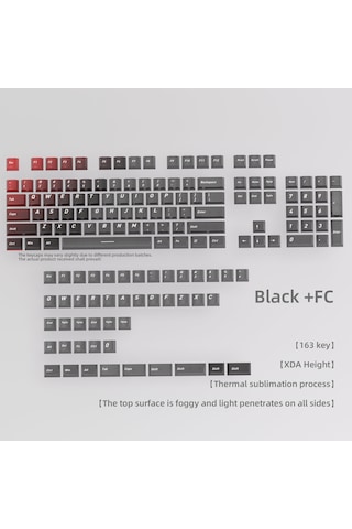 Mekanik Klavye Keycaps Rgb Şeffaf Gaming Pbt Tuş Takımı Black