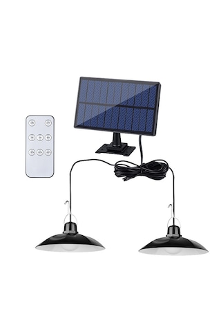 Kumandalı 2 Ledli Solar Lamba Çardak Çadır , Verenda Aydınlatması Mini Güneş Enerjili Çardak Lambası 1