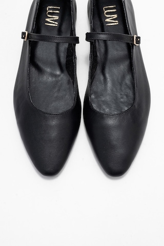 Luvishoes Luvi Shoes Lunaıre Siyah Hakiki Deri Tek Bantlı Sivri Burun Kadın Babet Ayakkabı Siyah