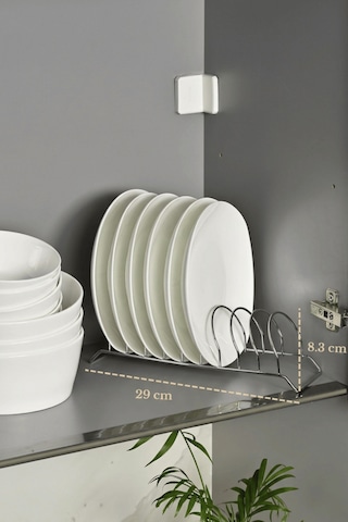 Parlak Silver 9 Bölmeli Tabak Düzenleyici Çekmece İçi Raf Dolap Organizer Paslanmaz Metal