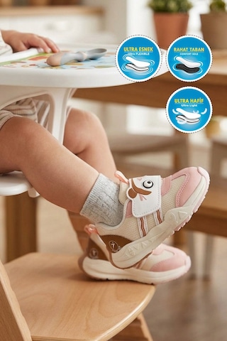 Cool Somon Cırtlı Desenli Anatomik Bebek İlk Adım Spor Ayakkabı Sneaker Orion İa