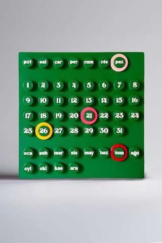 Sonsuz Takvim Türkçe 4 Halkalı Ring-a-date 23x23 Cm Masaüstü & Duvar