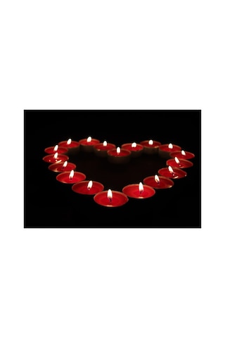 Kırmızı Dekoratif Kokusuz Tealight Mum Tea Light Mum 50 Adet Mum & Kandil Kırmızı