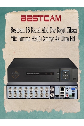 16 Kanal Ahd Dvr Kayıt Cihazı Yüz Tanıma H265+ Xmeye 4k Ultra Hd