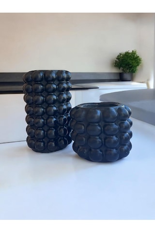Bubble Vazo Siyah Set
