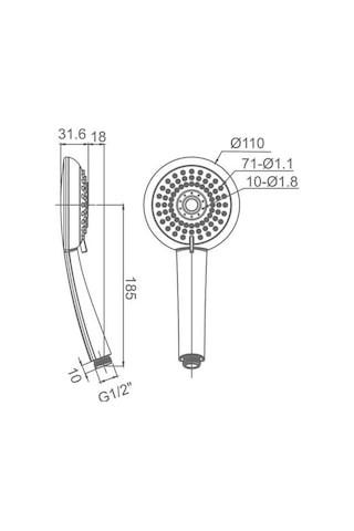 Bocchi Air2 110r 3 Sprey Fonksiyonlu El Duşu Beyaz / Krom 5500-0011 Çok Renkli