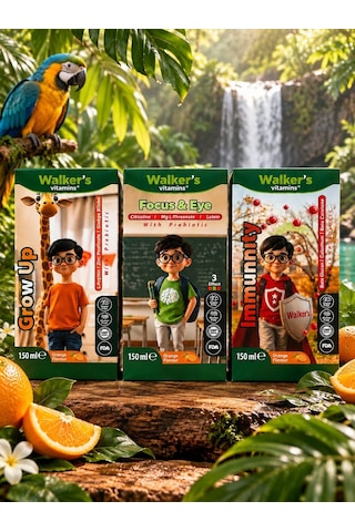 Walker's Vitamins Focus Eye Kids Şurup 150 Ml Sitikolin Lutein Beta Glukan