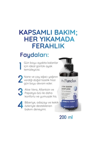 Ayak Tırnak Bakım, Koku Karşıtı Ayak Bakım Şampuanı 200ml
