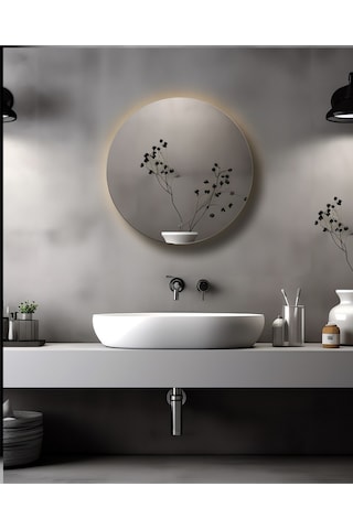 Banyo Dolabı Aynalı Dokunmatik Ledli Flora Suny Antrasit