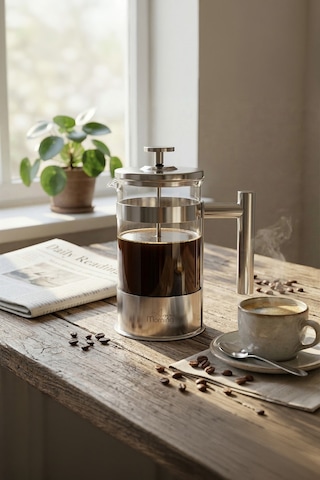 Any Morning Ff110 Kahve Ve Bitki Çayı İçin French Press 600 Ml Gri