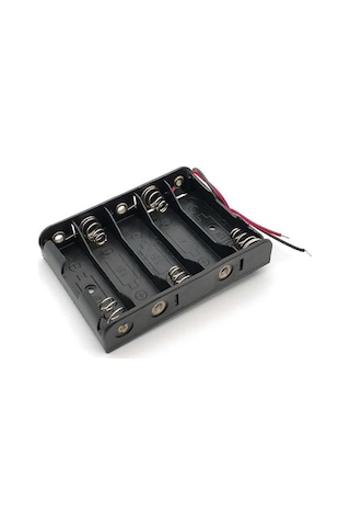 5'li 1,5v Aa Kalem Pil Kutusu Yuvası 5x1,5v Kablolu Batarya Pil Tutucu