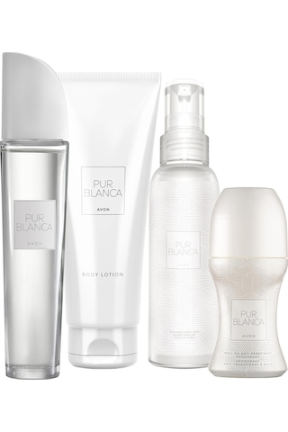 Avon Pur Blanca Kadın Parfüm EDT 50 ML + Body Mist + Roll On + Vücut Losyonu