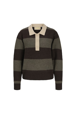 Jack & Jones Kadin Loose Fit Polo Yak Triko Kazak - Ruby - 12298904 Seal Brown