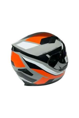Sway SW 820 AIX Full Face Gümüş Vizör Kask Gri Turuncu