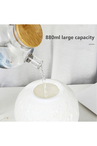Shineyee 880ml Büyük Kapasiteli Ay Desenli Hava Nemlendirici - 3 Renk Gece Lambası, Uygulama Ve Ofis Kullanıma Uygun, Pil Şarjlı 13cm