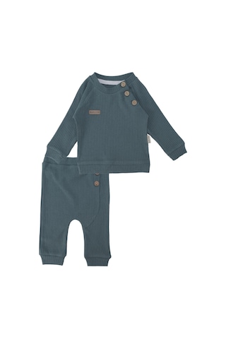 Bebelop Unisex Bebek Raporlu Basic Düğme Detaylı 2'li Alt Üst Takım 001