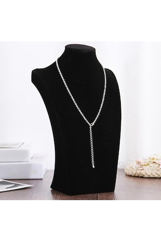 Trendooze Zincir Takı Styleb-24cm Siyah Siyah Kolye Kolye Kolye Göğüs 24cm Ga