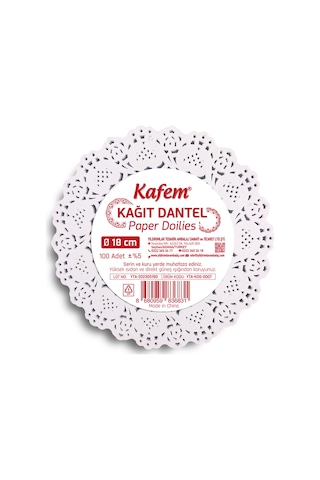 Kafem Dantel Kağıt 18 cm 100 Lü x 24 Paket