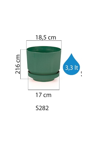 Serinova Lüks Çizgili Desenli Saksı 3.3 Lt 77156151