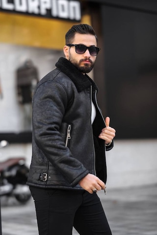 İçi Kürklü A Kalite Napa Deri Mont / Ceket Siyah Kürklü