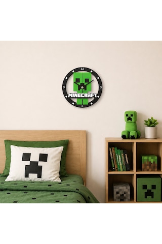 Fibrika Store Creeper Duvar Saati Yeşil-siyah