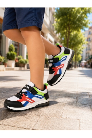 Mini Bonito Erkek Çocuk Cırtlı Bağcıklı Sneaker Günlük Spor Ayakkabı Renkli