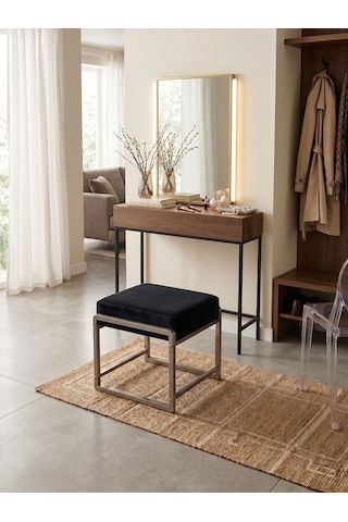 Pure Gri Ayaklı Babyface Puf 50x40x45 Cm - Modern Bench Siyah