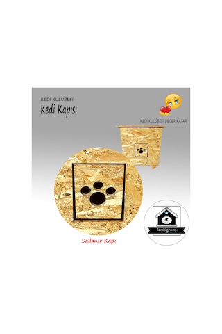 Kedigram Kedi Kulübesi Kedi Kapısı Kulübesi Kapısı 11.5 x 14 CM