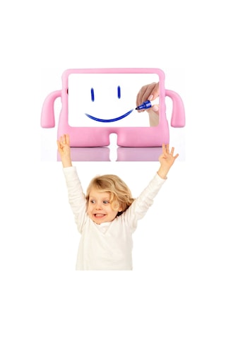 Fuchsia Apple Uyumlu iPad 10.2" 8/9 Nesil İle Koko Eğlenceli Karakterli Standlı Çocuk Tablet Kılıfı Tablet Kılıfı