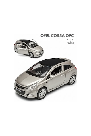 Gri 1:34 Ölçek Die Cast Kapıları Açılır Lisanslı Opel Corsa Opc Oyuncak Metal Model Araba Çok Renkli
