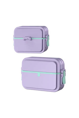 Apple Uyumlu AirPods Pro 2. Nesil İle Kılıf Kilit İnce Çizgi Dizayn Case 404 Lila