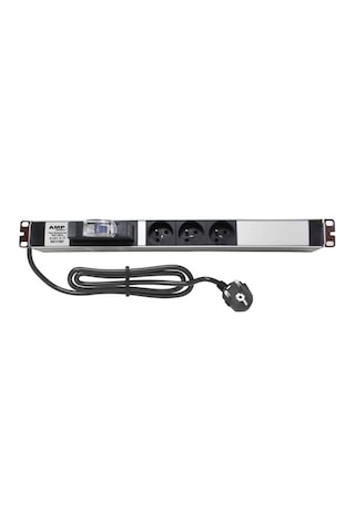Amp Connect 19" 1u 3 Ups / Fransız Soketli 16a Otomatik Sigorta Koruyuculu Alüminyum Kabin Prizi Pdu Amp Connect 19" 1u 3 Ups / Fransız Soketli 16a Otomatik Sigorta Koruyuculu Alüminyum Kabin Prizi Pdu