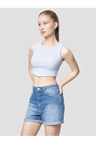 Crop Kadın Atlet Açık Mavi