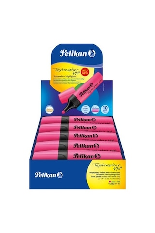 Pelikan Fosforlu Kalem Pembe 490 10 Adet Pembe