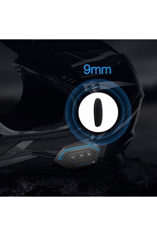 Fortunelane Motorsiklet Kask Kulaklığı Siyah Sert Boru Mikrofon - Bt5.0, 1500mah, Ipx67, Gürültü Engelleme, Kablo Ayrılabilir